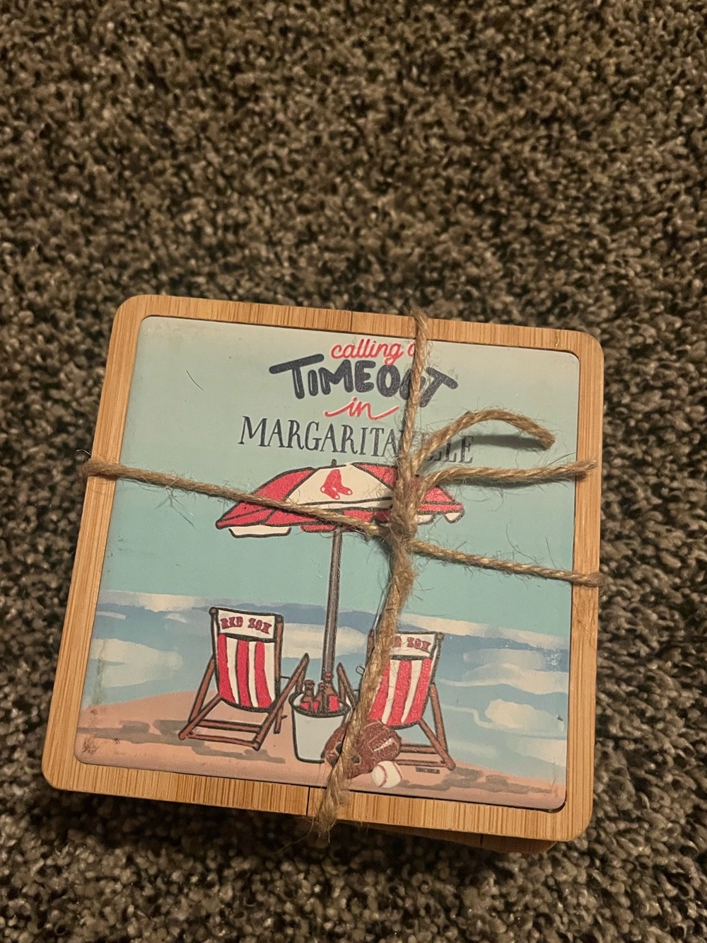 Boston Red Sox “calling a timeout in margaritaville” coasters